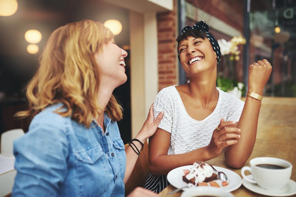 Women happy talking